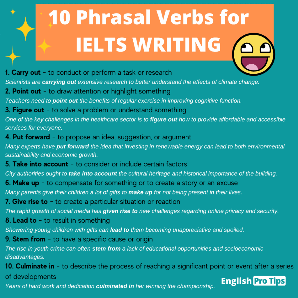 phrasal verbs for essay writing ielts